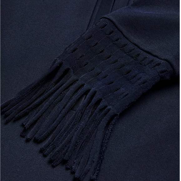 ALAÏA Knitted Polo Midi Dress with Fringe trim - Picture 3 of 6